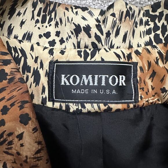 Vintage KOMITOR Coat Womens 3XL Brown Leopard Print Made in USA ILGWU 90s - Picture 4 of 9